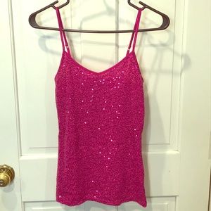Express Hot Pink sequin Cami tank top XS